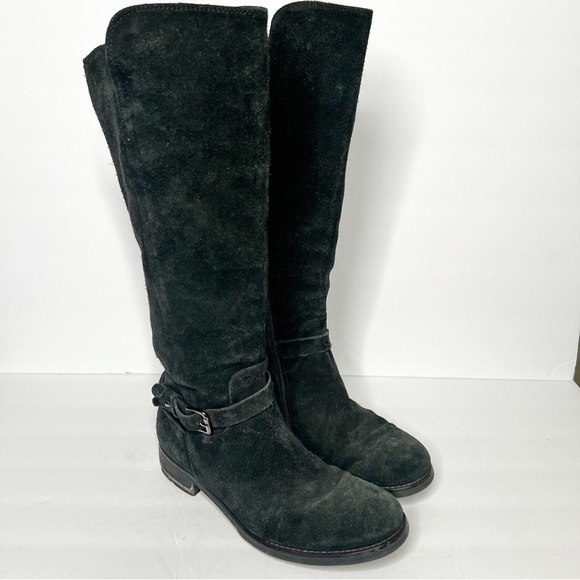 Alberto Fermani Black Suede Leather Boots Size 38.5 7.5 Women’s Mid Calf - Picture 1 of 8
